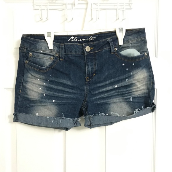Bluenotes Denim Shorts Size 31/30 Washed Out Low Rise Super Skinny - Picture 1 of 7